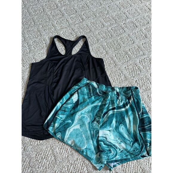 Womens Xersion Essential Performance Activewear Racerback Tank & Shorts‎ Medium - Picture 1 of 5